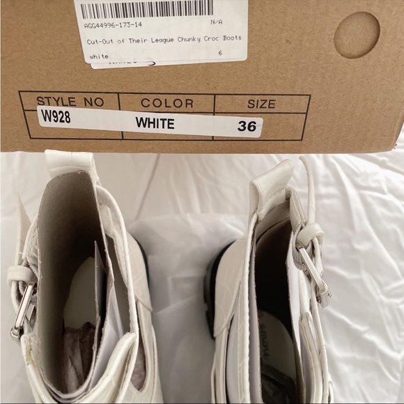 Nasty Gal Croc Embossed Cut Out Ankle Boots - Picture 5 of 7